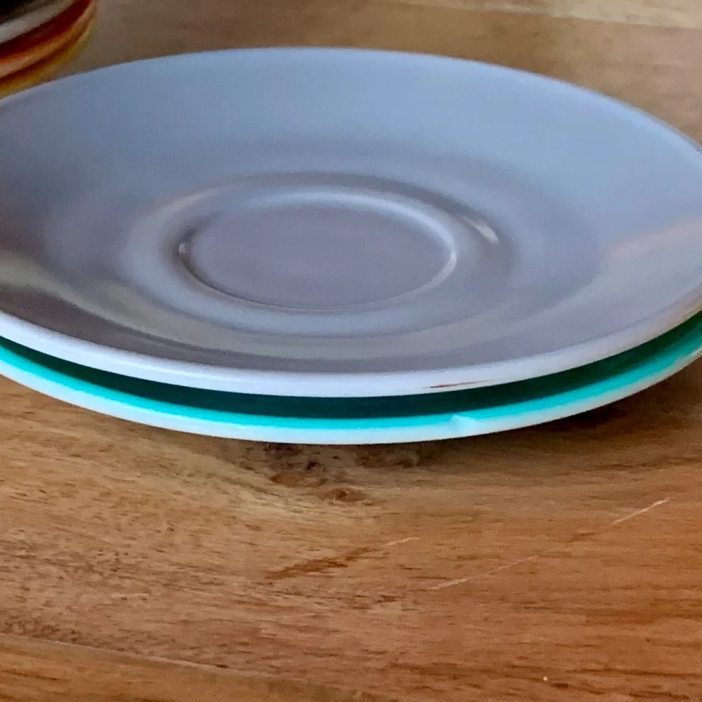 Vintage Hazel Atlas Crinoline Saucer -- Set of 10 plates – Mid-Century Modern - Picture 6 of 9